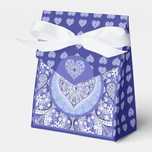 ceramic lace Blue of Greece Favor Box (Front Side)