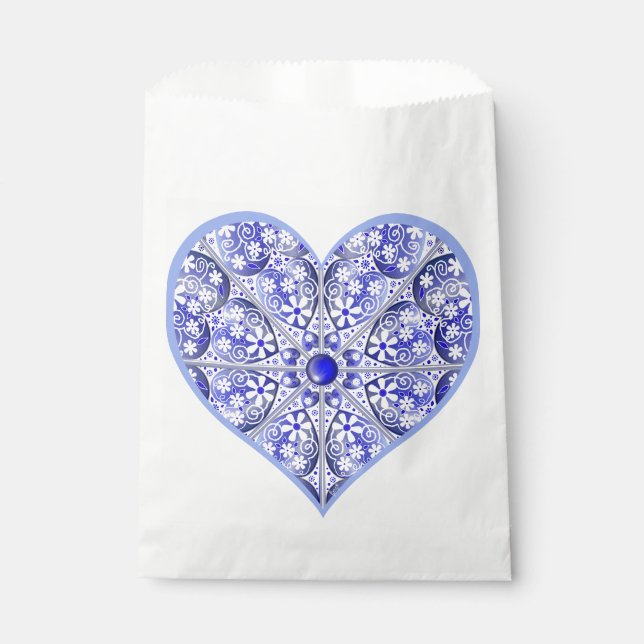 Ceramic Lace Blue of Greece Favour Bag (Front)