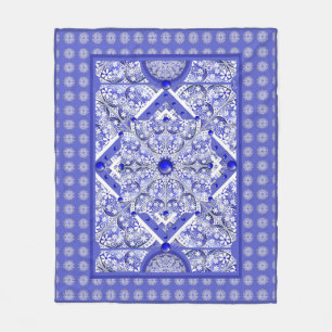 Ceramic Lace Blue of Greece Fleece Blanket