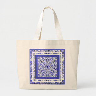 Ceramic Lace Blue of Greece Large Tote Bag