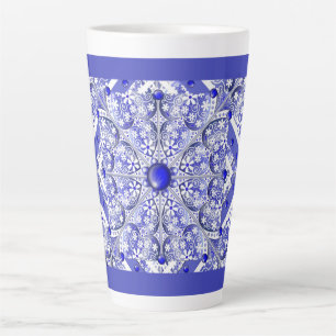 Ceramic lace Blue of Greece Latte Mug