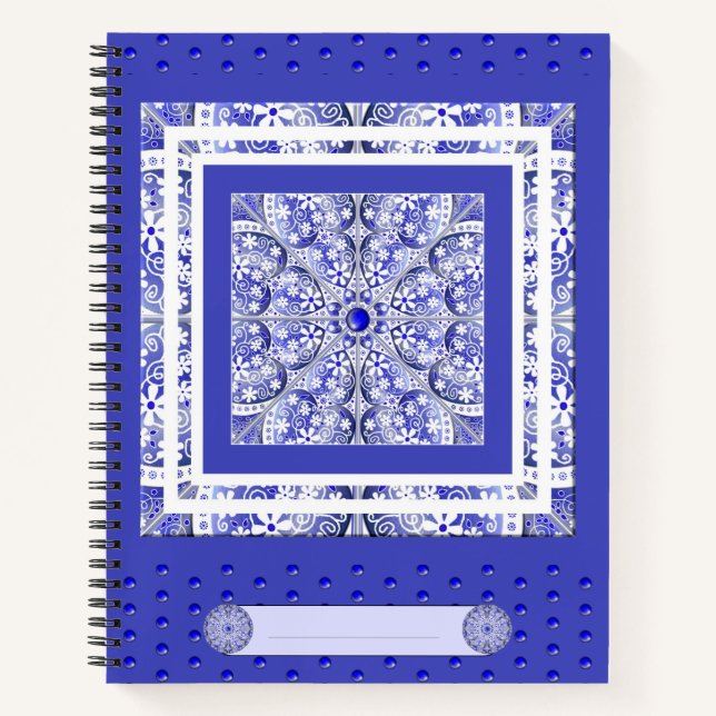Ceramic Lace Blue of Greece Notebook (Front)