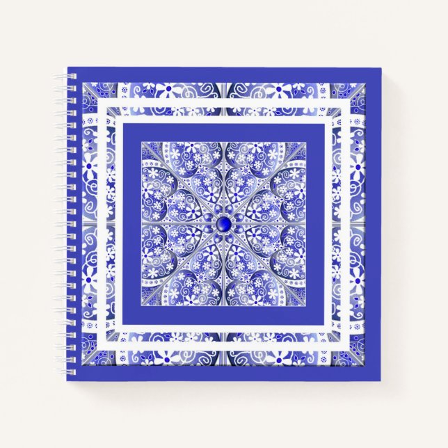 Ceramic Lace Blue of Greece Notebook (Front)