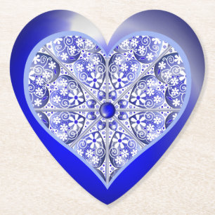 Ceramic Lace Blue of Greece Paper Coaster