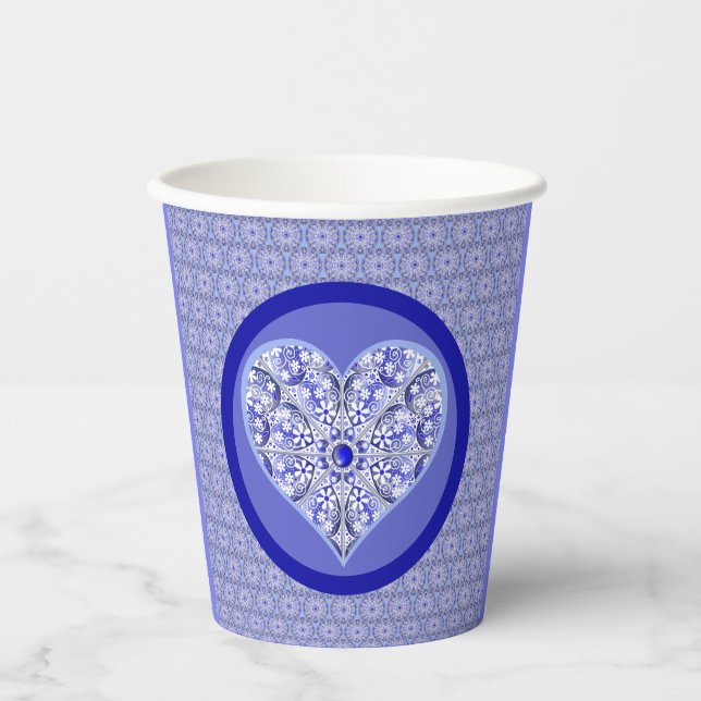 Ceramic Lace Blue of Greece Paper Cups (Front)