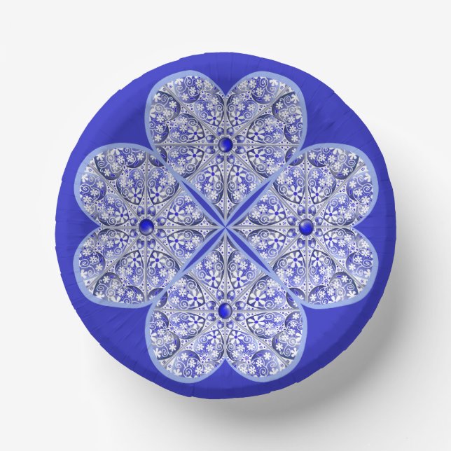 Ceramic Lace Blue of Greece Paper Plate (Front)