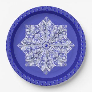 Ceramic lace Blue of Greece Paper Plate