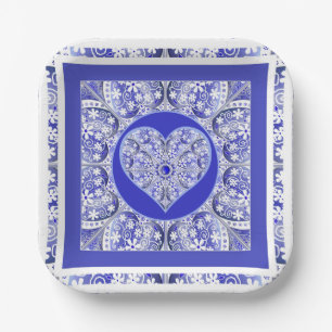 Ceramic Lace Blue of Greece Paper Plate