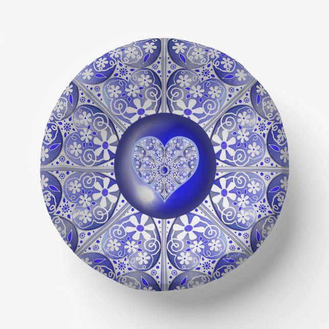 Ceramic Lace Blue of Greece Paper Plate (Front)