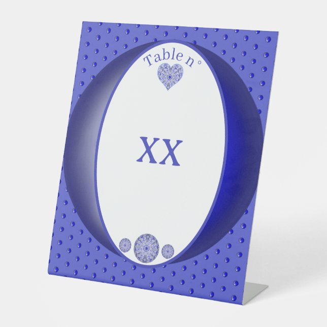 Ceramic Lace Blue of Greece Pedestal Sign (Front)