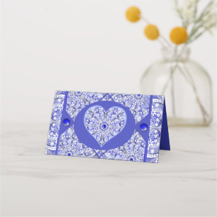 Ceramic Lace Blue of Greece Place Card