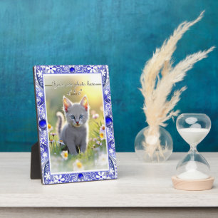 Ceramic lace Blue of Greece Plaque