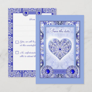 Ceramic lace Blue of Greece RSVP Card
