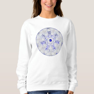 Ceramic Lace Blue of Greece & snowflake Sweatshirt