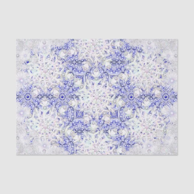 Ceramic lace blue of Greece & snowflake Tissue Paper (Front)