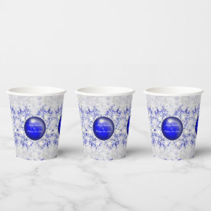 Ceramic Lace Blue of Greece & snowflakes Paper Cups