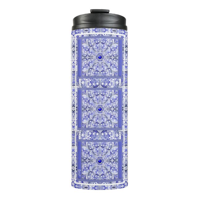 Ceramic lace Blue of Greece Thermal Tumbler (Front)