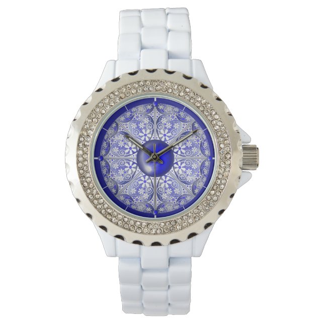 Ceramic lace Blue of Greece Watch (Front)