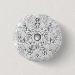 Ceramic Lace Grey 1 Inch Round Button