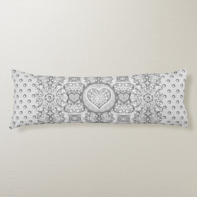 Ceramic Lace Grey Body Pillow (Front)