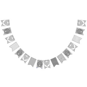 Ceramic Lace grey Bunting Flags