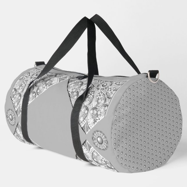 Ceramic Lace grey Duffle Bag (Left Corner)