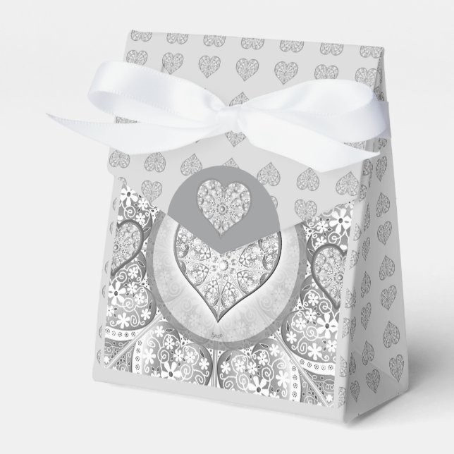Ceramic lace Grey Favor Box (Front Side)