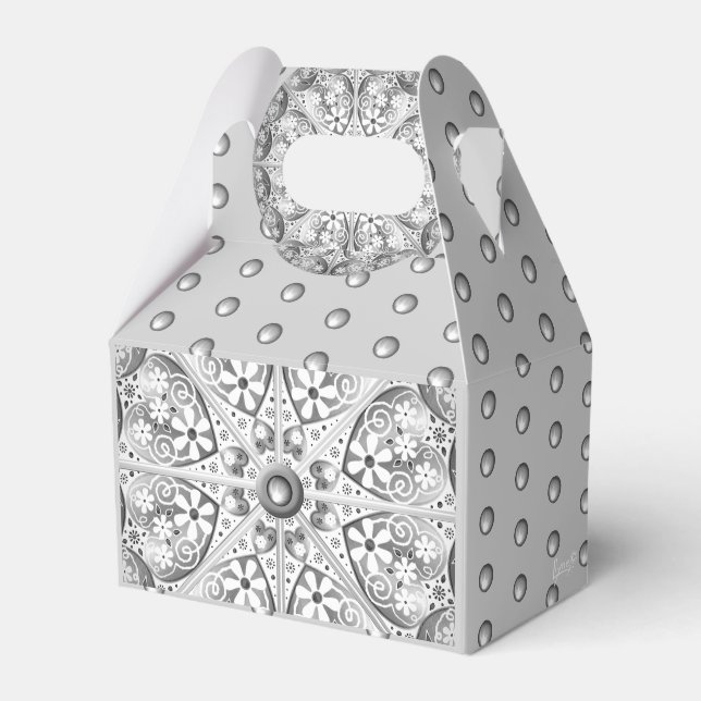 Ceramic Lace grey Favor Box (Front Side)
