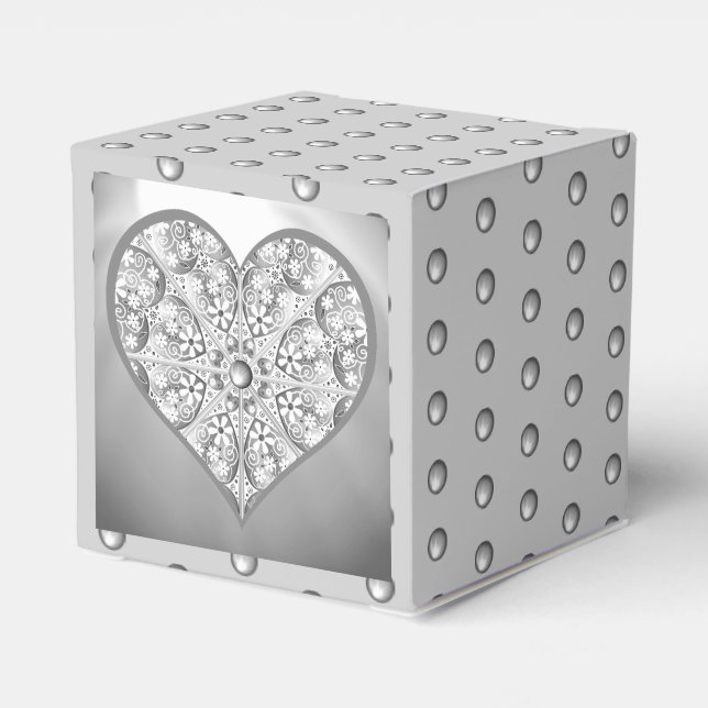 Ceramic Lace grey Favor Box (Back Side)