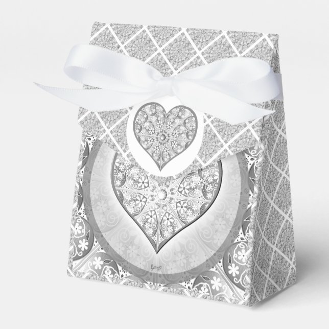 Ceramic Lace grey Favor Box (Front Side)