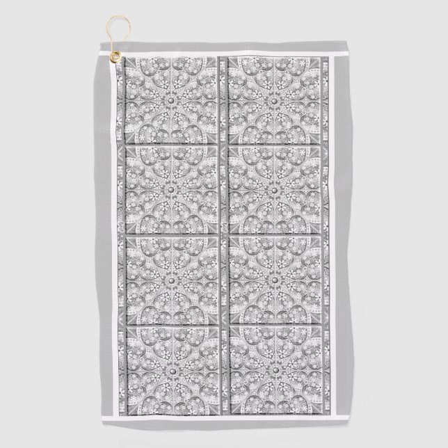 Ceramic Lace grey Golf Towel (Front)