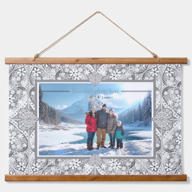 Ceramic lace Grey Hanging Tapestry (Front)