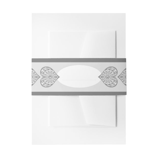 Ceramic Lace grey Invitation Belly Band (Front Example)