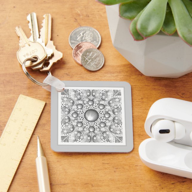 Ceramic lace Grey Keychain (Desk)