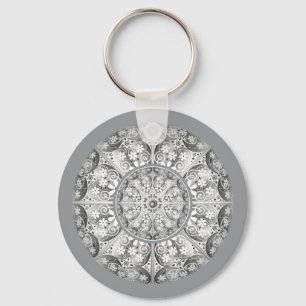 Ceramic lace Grey Keychain