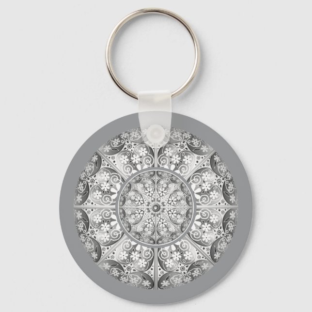 Ceramic lace Grey Keychain (Front)