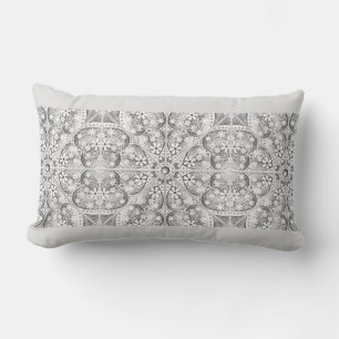 Ceramic lace Grey Lumbar Pillow