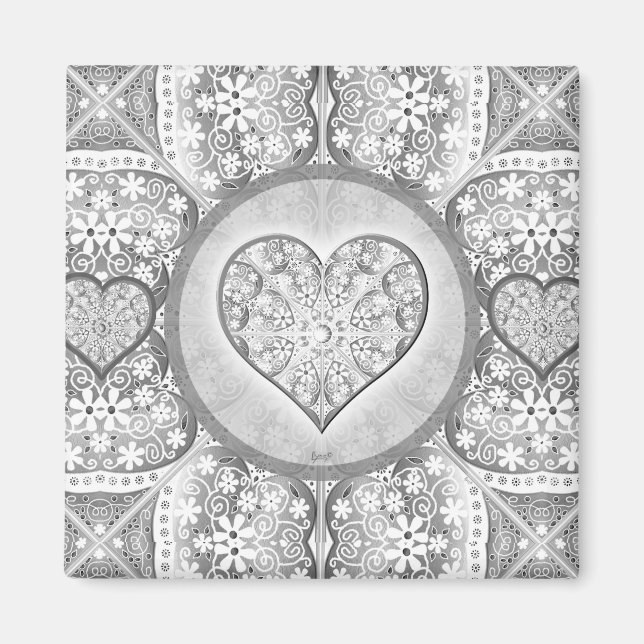 Ceramic lace Grey Magnet (Front)