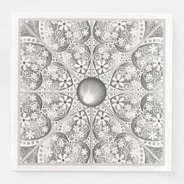 Ceramic Lace Grey Napkin (Front)