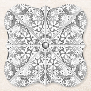 Ceramic lace Grey Paper Coaster