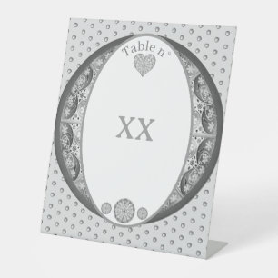 Ceramic Lace grey Pedestal Sign