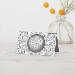 Ceramic Lace grey Place Card