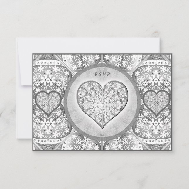 Ceramic Lace grey RSVP Card (Front)