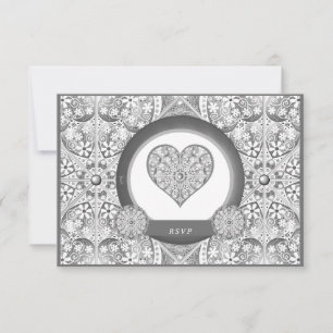 Ceramic Lace grey RSVP Card