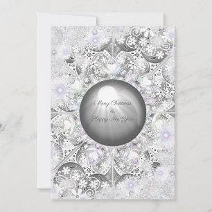 Ceramic lace grey & snowflake card