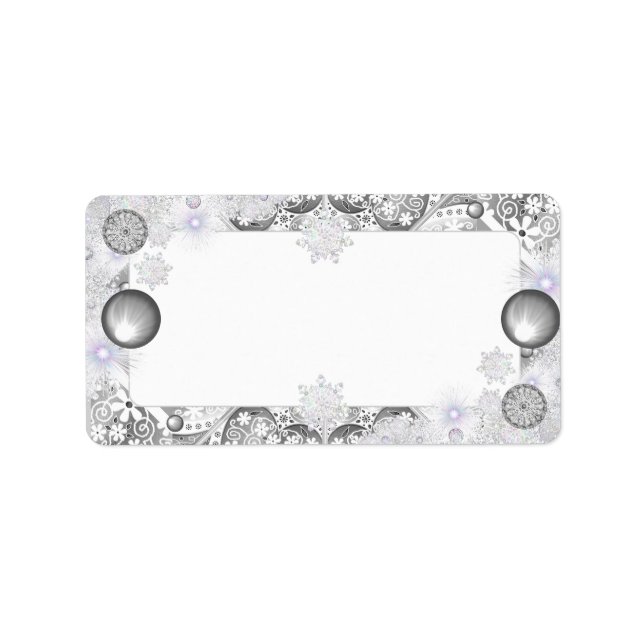 Ceramic lace grey & snowflake label (Front)