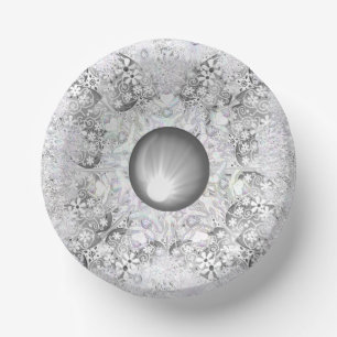 Ceramic lace grey & snowflake paper plate