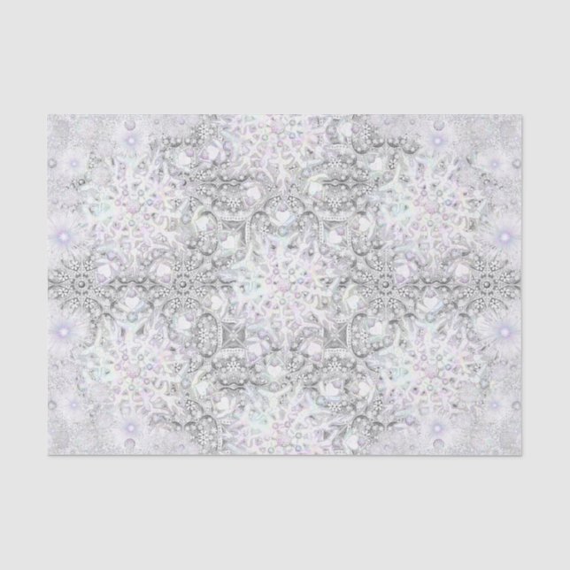 Ceramic lace grey & snowflake tissue paper (Front)