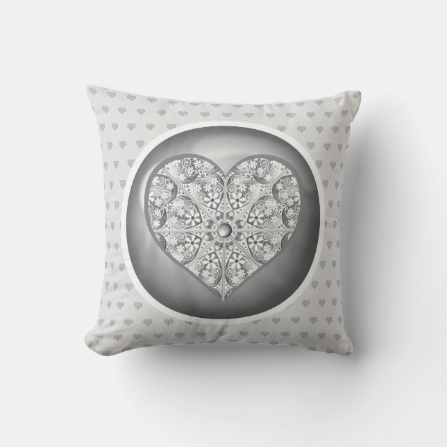 Ceramic Lace grey Throw Pillow (Front)