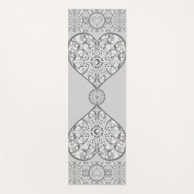 Ceramic lace Grey Yoga Mat (Front)